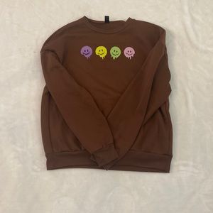 Drippy smiley face crewneck sweatshirt